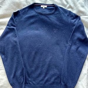 Aigle fine-gauge navy crewneck wool sweater, size S